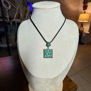 Studio Barse Turquoise and Silver Pendant Necklace